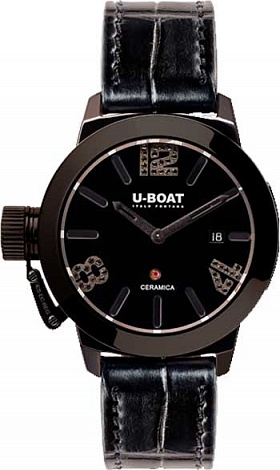 Review Replica U-BOAT Classico 42 CERAMIC BLACK DIAMONDS 7124 watch - Click Image to Close